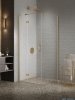 New Trendy Nesta Gold Brushed kabina 80x80x200 cm lewa wspornik równoległy złoto szczotkowane/szkło przejrzyste K-4401